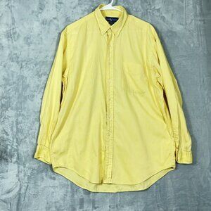 Polo Ralph Lauren Mens Shirt Yarmouth Oxford Mens L 16 - 34 Yelllow Long Sleeve*